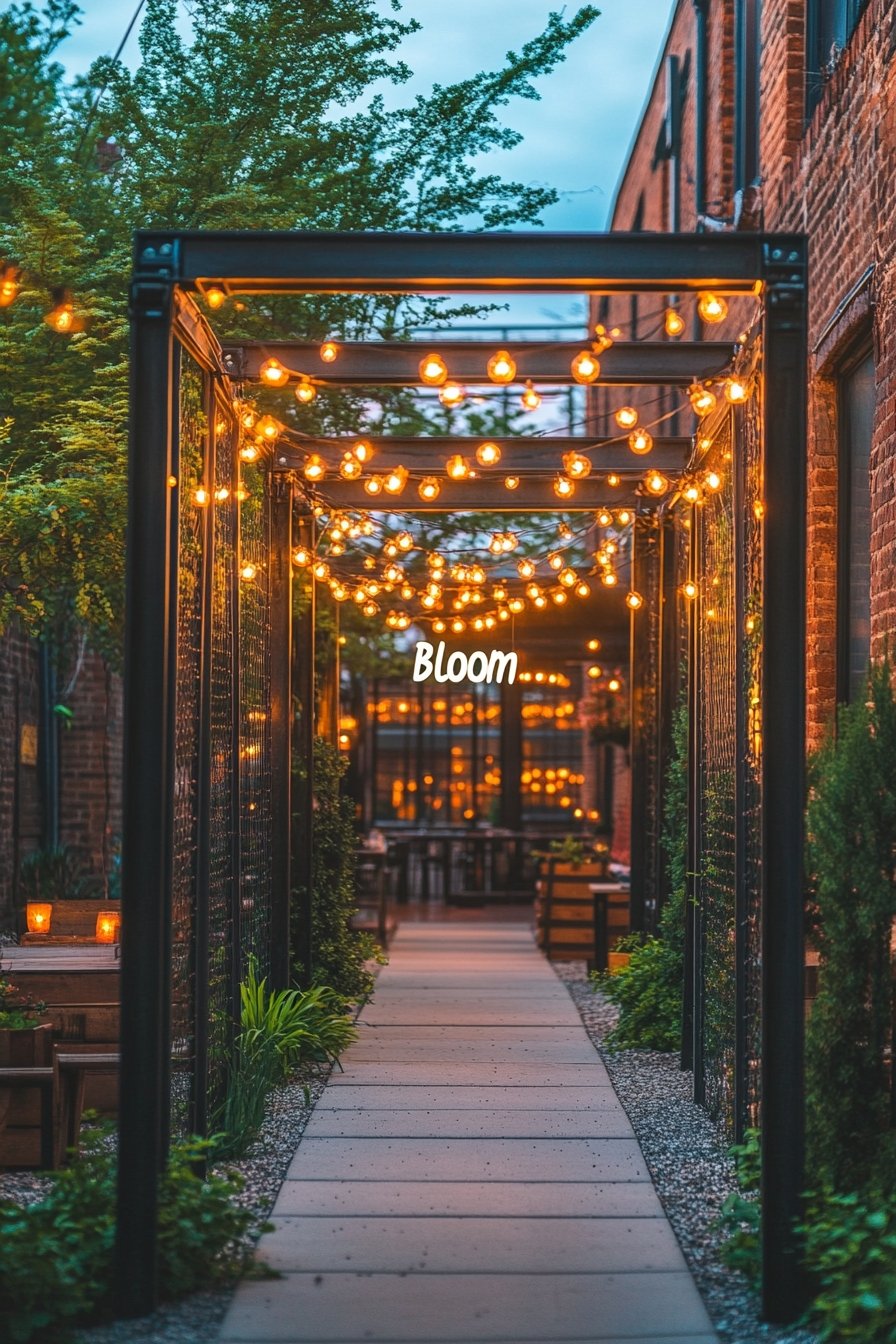 Create a Dreamy Walkway with Overhead String Lights