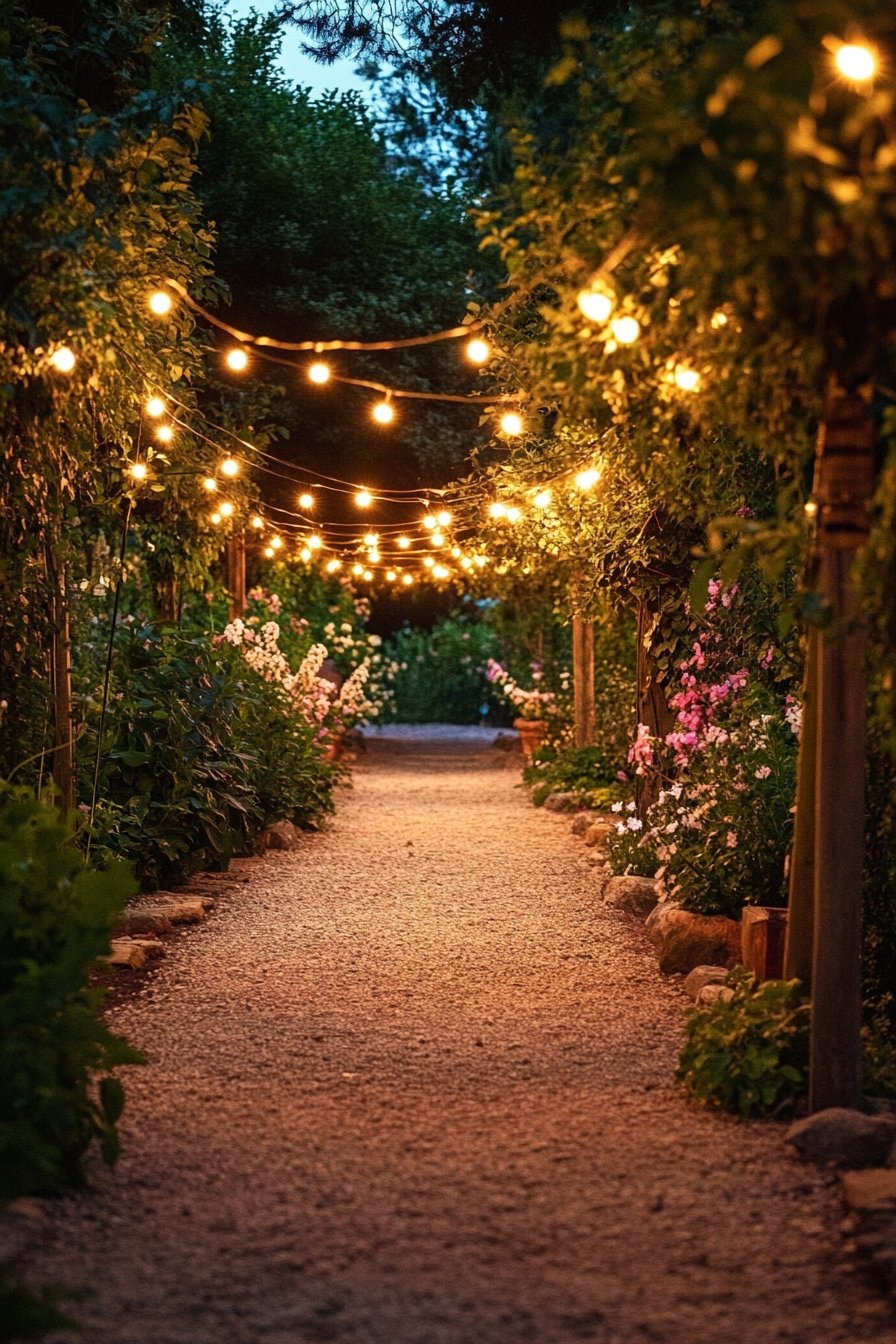 Create a Romantic Glow with Overhead String Lights