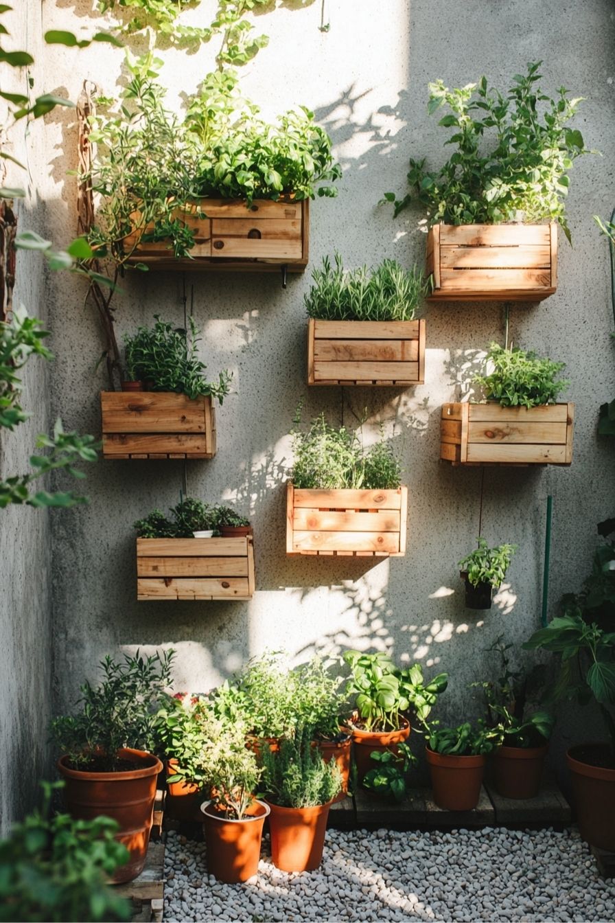 Create a Vertical Herb Garden With Wooden Crates