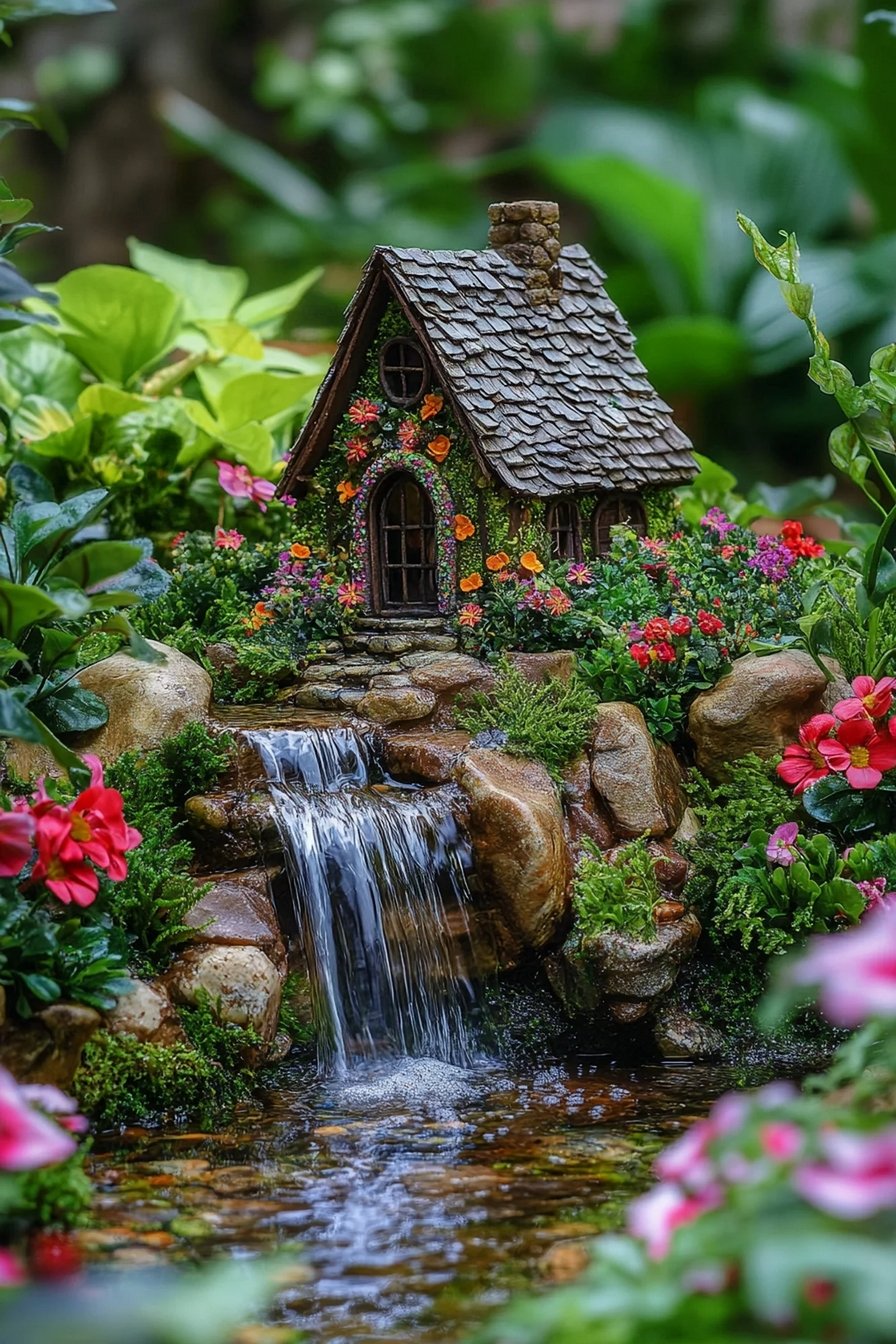 Create a Waterfall Fairy Cottage Retreat