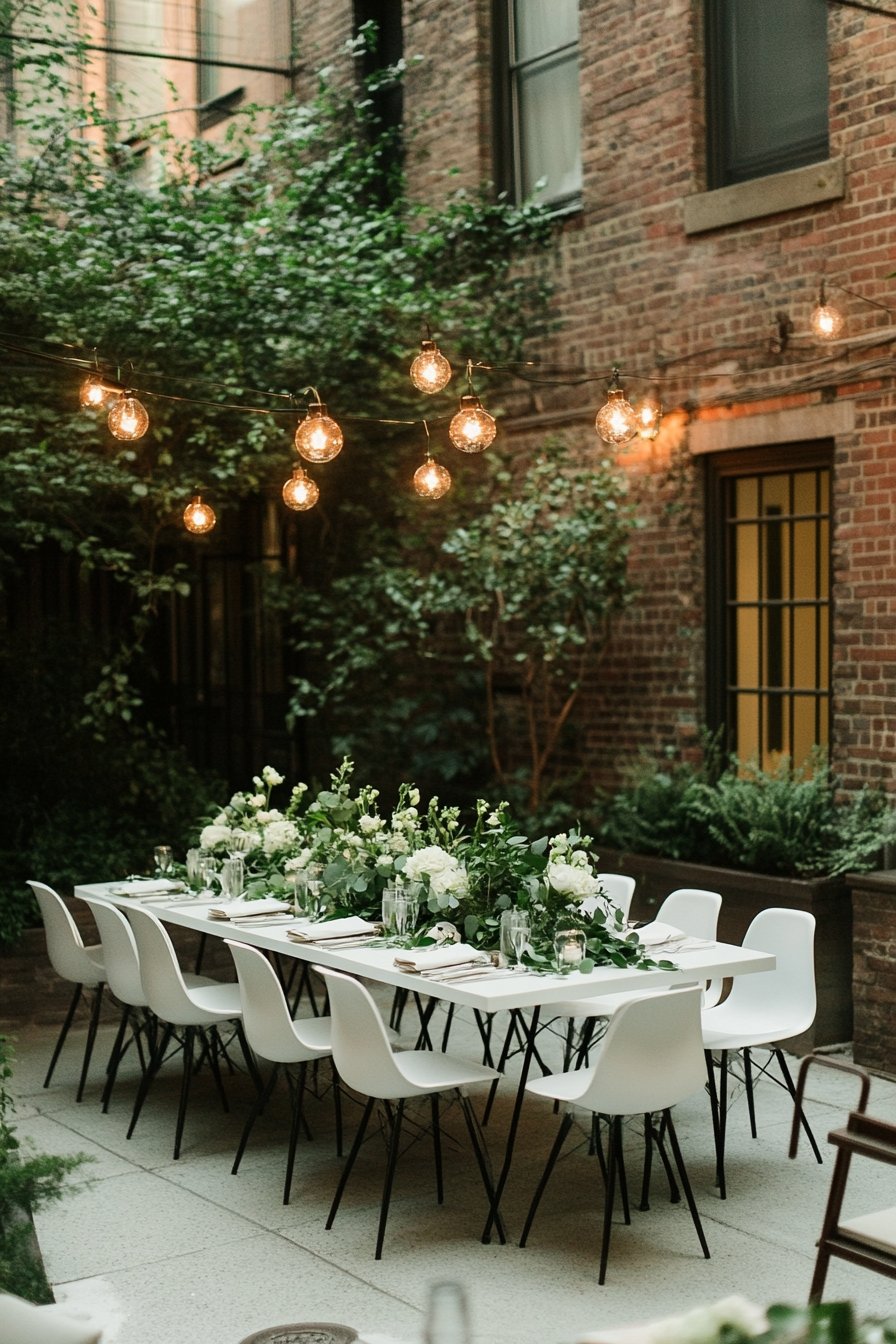 Create an Intimate Courtyard Dinner Under String Lights