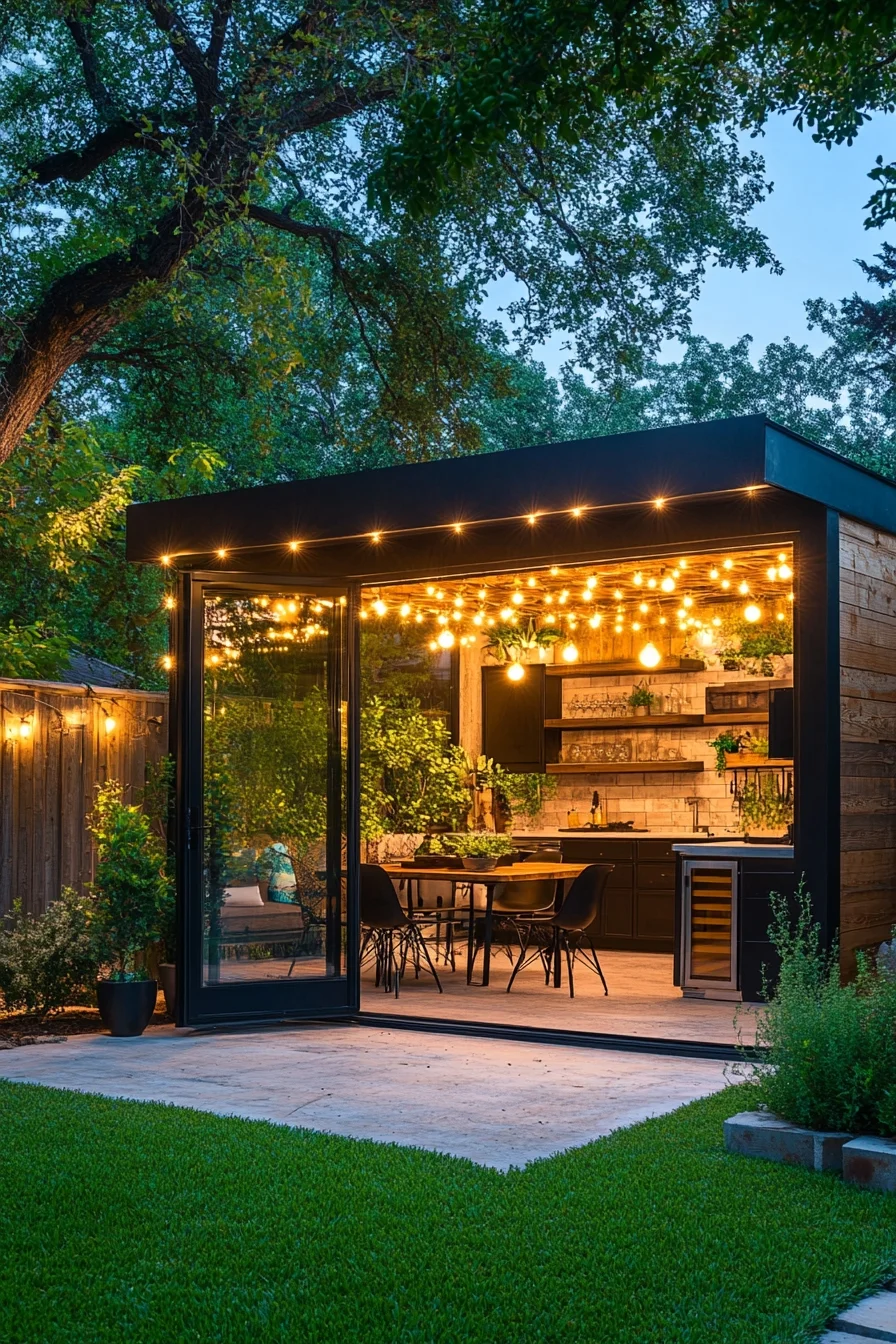 Customize your outdoor kitchen with overhead lighting