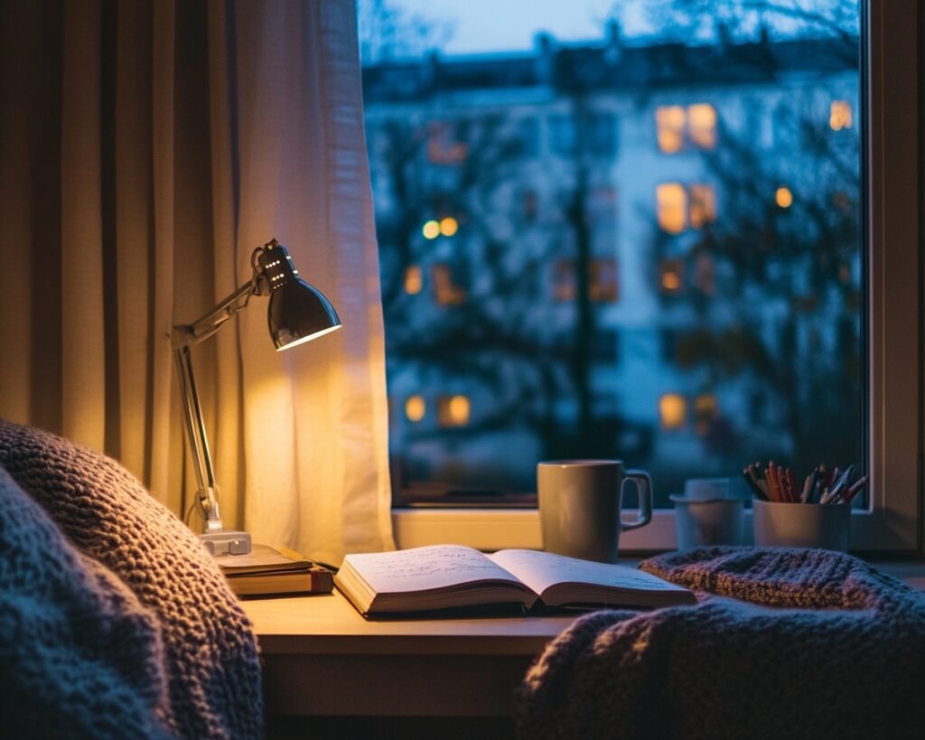 Decorate a Cozy Balcony Reading Nook with Warm Lighting