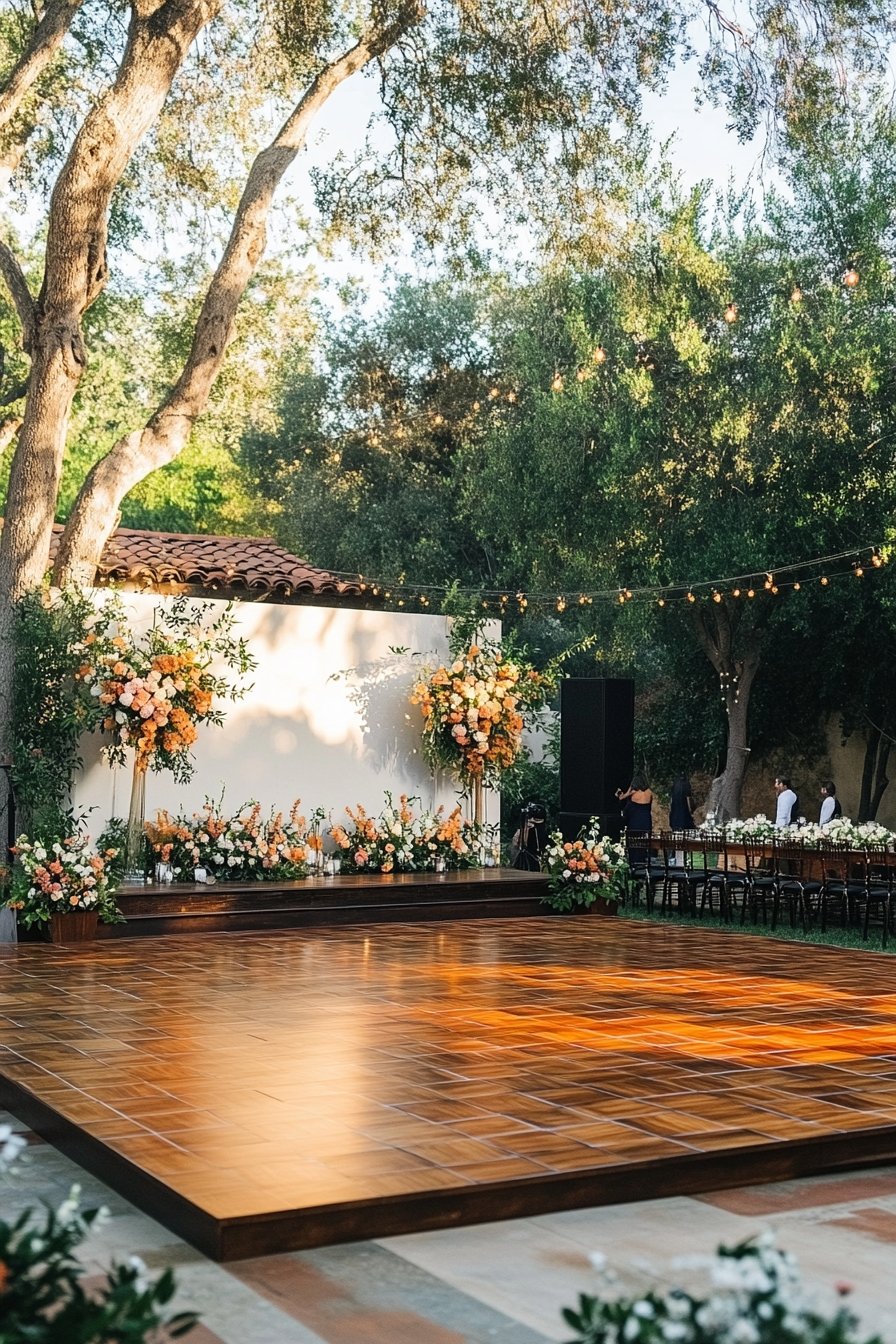 Elegant Polished Wood Dance Floor