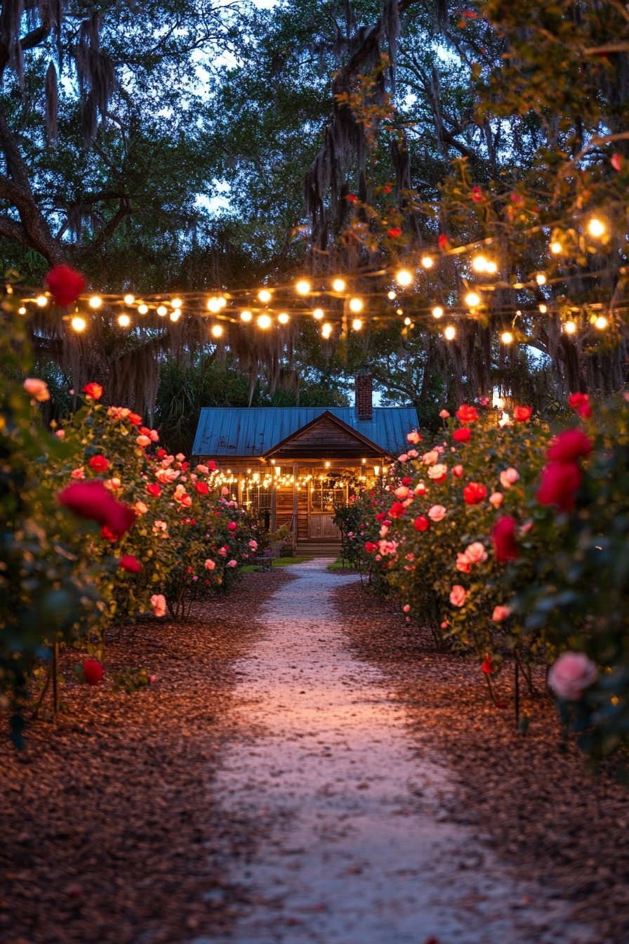 Enchant Your Garden Pathway with String Lights