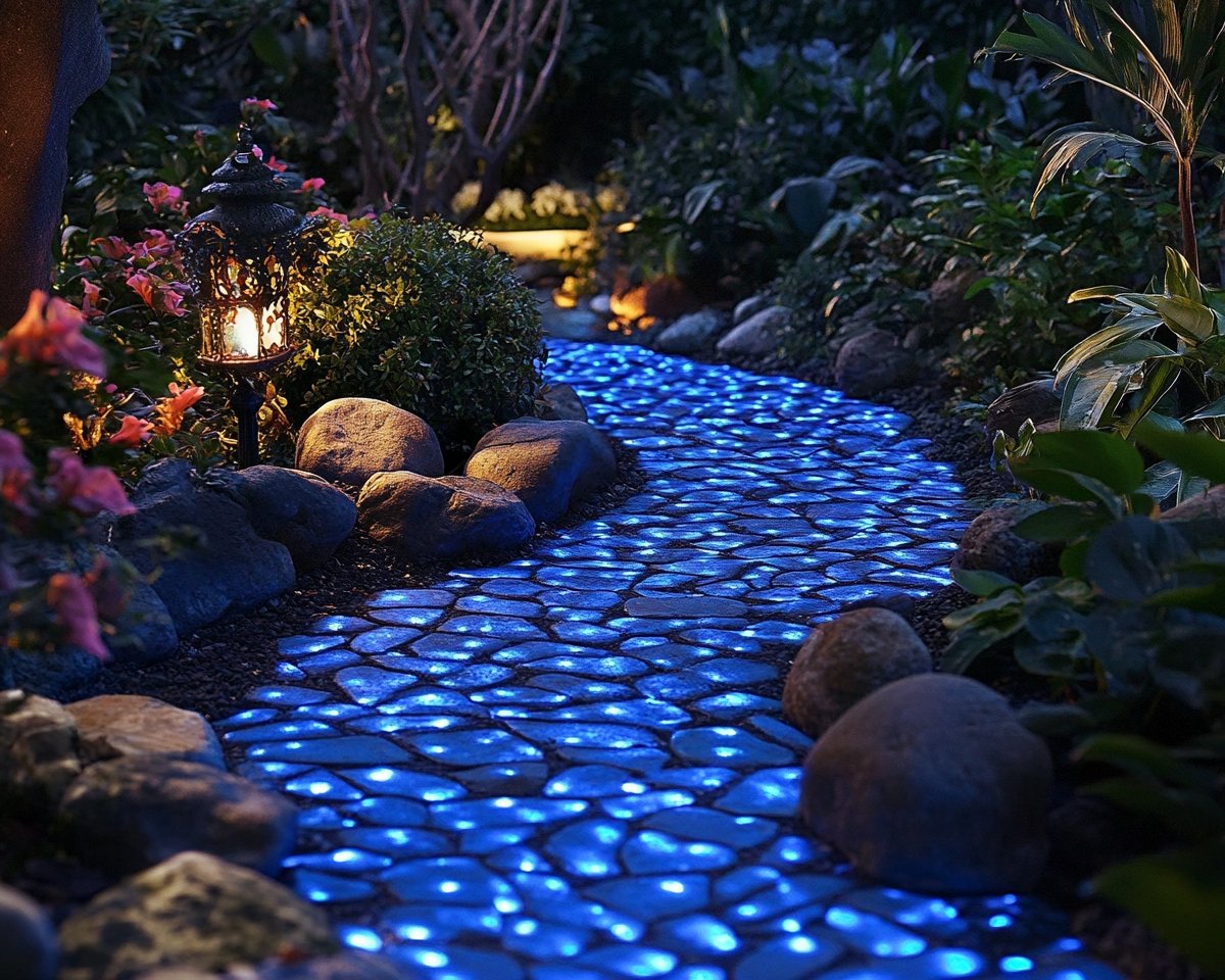 Glow-in-the-Dark Pebble Pathway