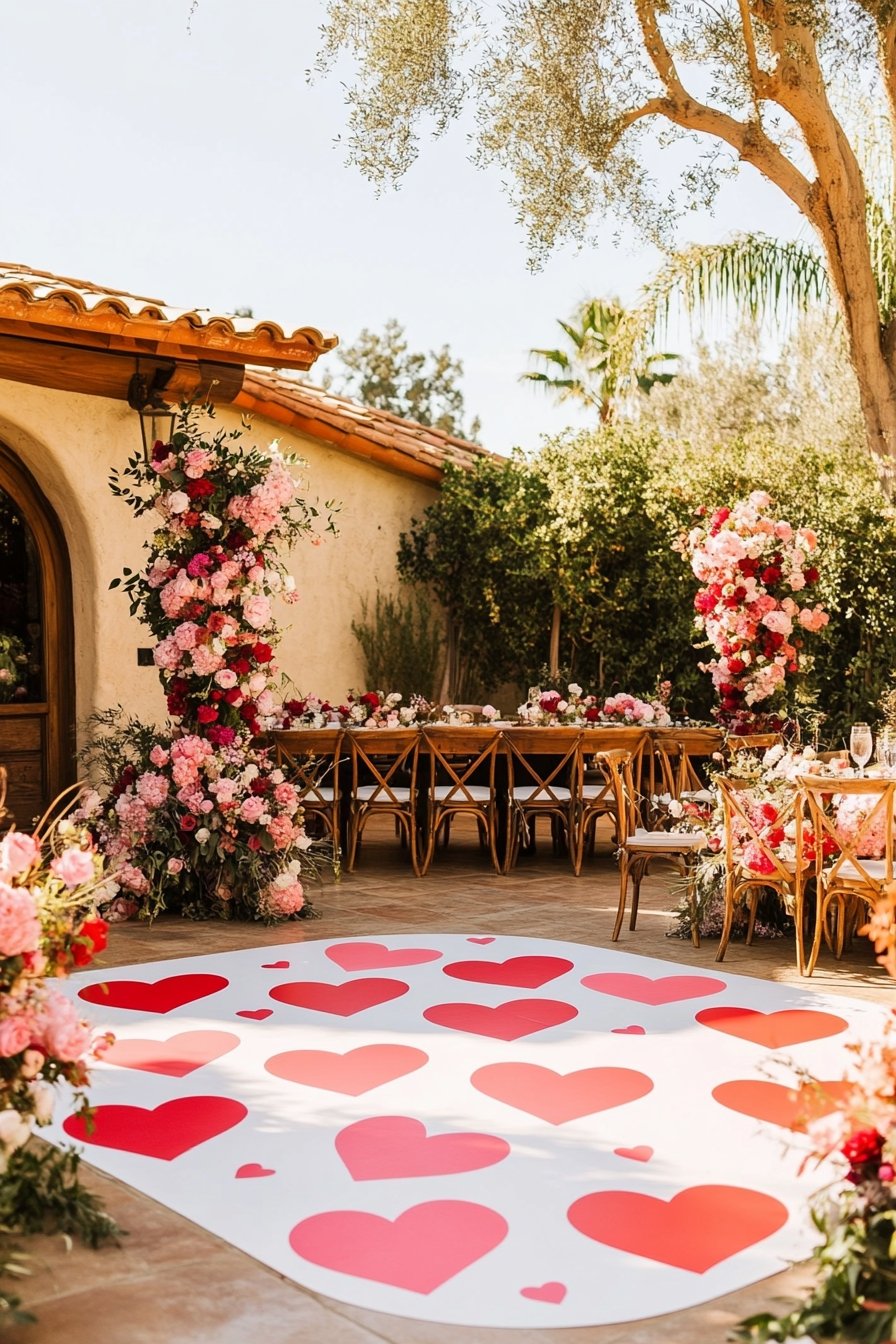 Heart-Themed Dance Floor for Romantic Vibes