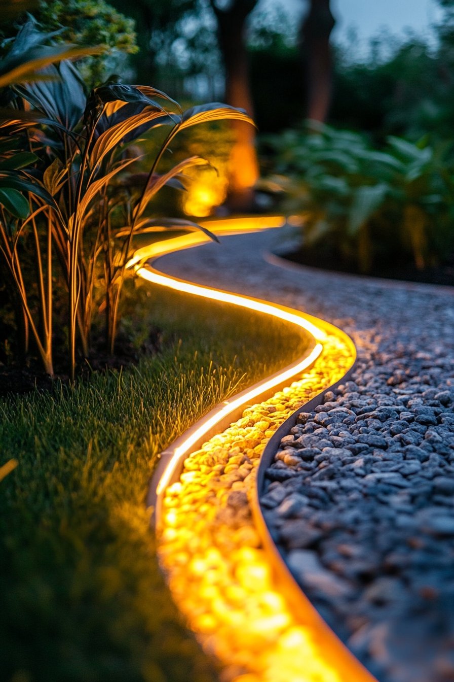 Highlight Curves with Radiant LED Strip Pathway Lighting