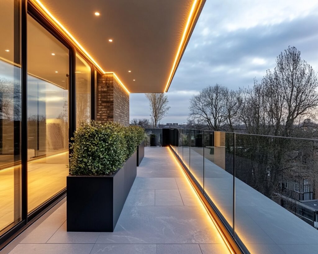 Illuminate Balcony Floors and Ceilings With Recessed LED Strip Lights