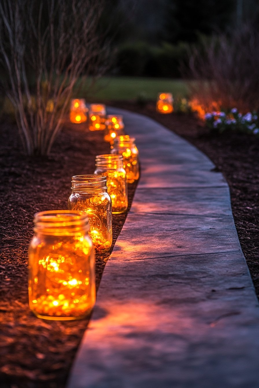 Illuminate Pathways With Mason Jar Lanterns