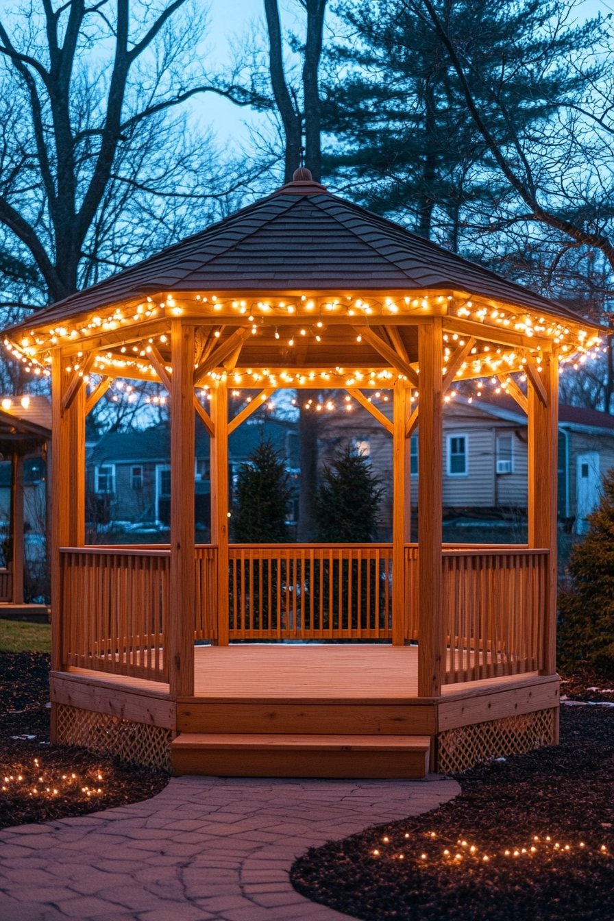 Illuminate Your Gazebo with String Lights for a Cozy Glow