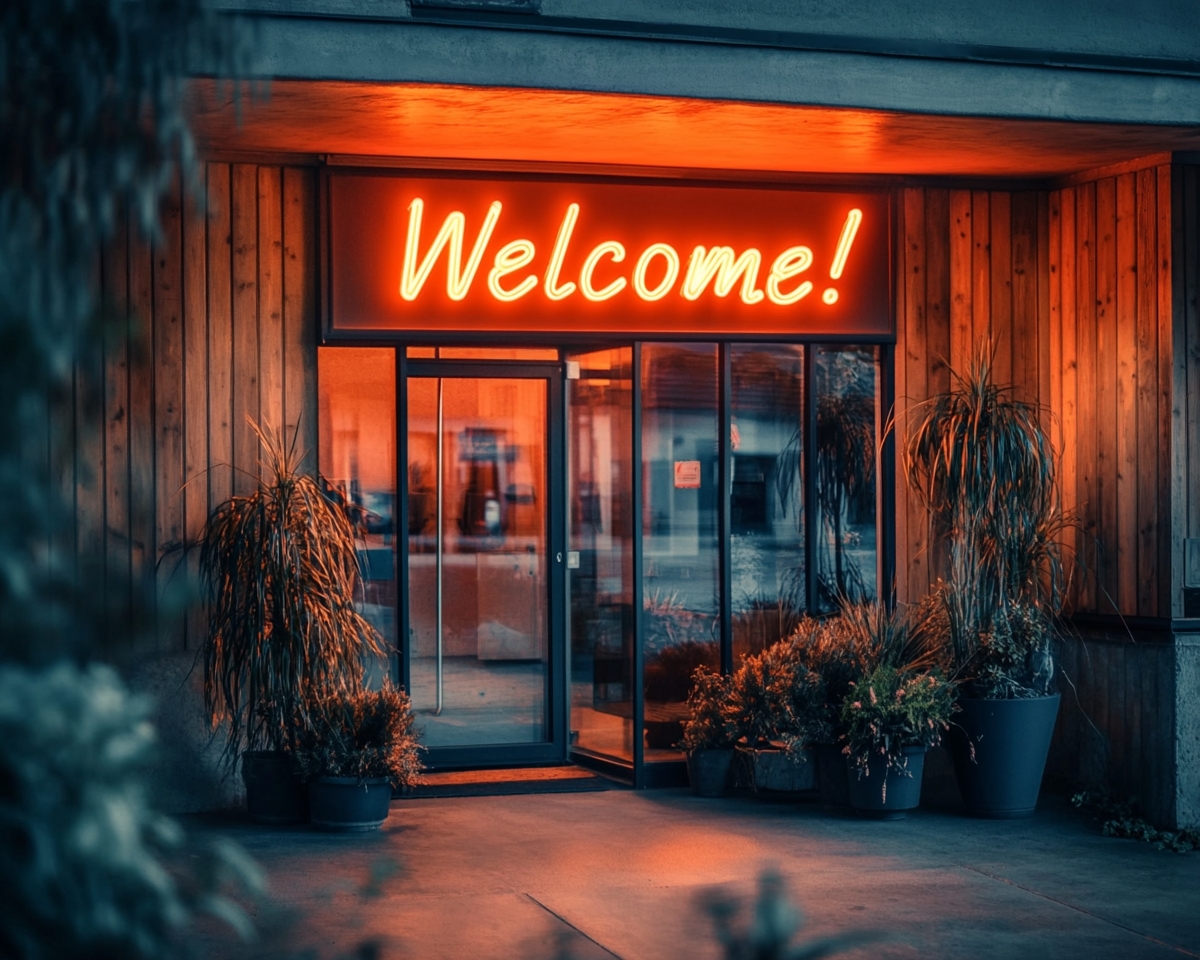 Illuminate Your Porch with Bold Neon Welcome Signs