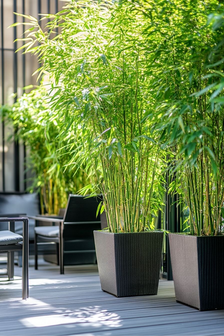 Install Bamboo Planters for Natural Privacy