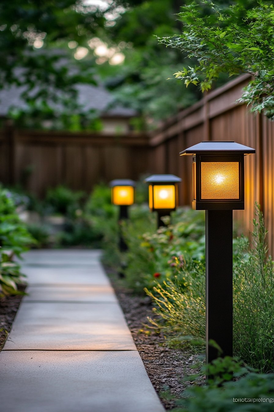 Install Lantern-Style Lights for a Classic Pathway Glow