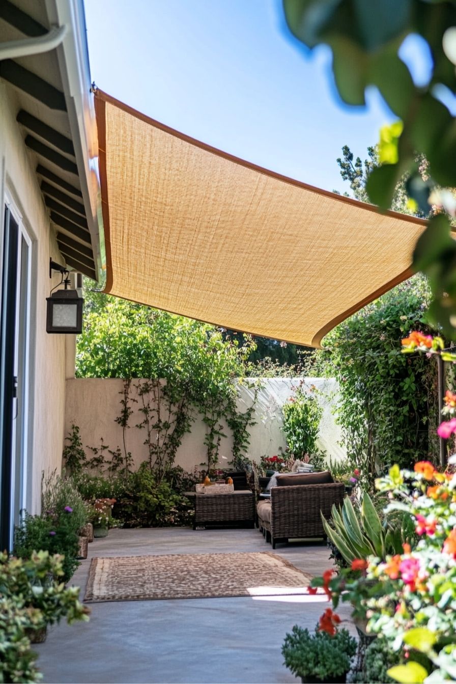 Install a Shade Sail for Elegant Patio Privacy