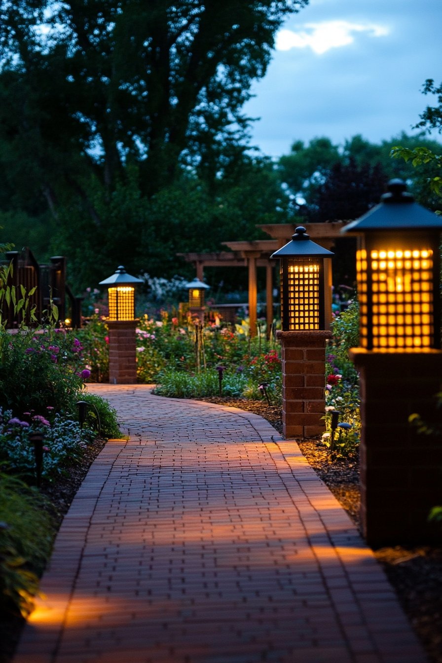 Line Your Garden Path With Lantern Post Lights