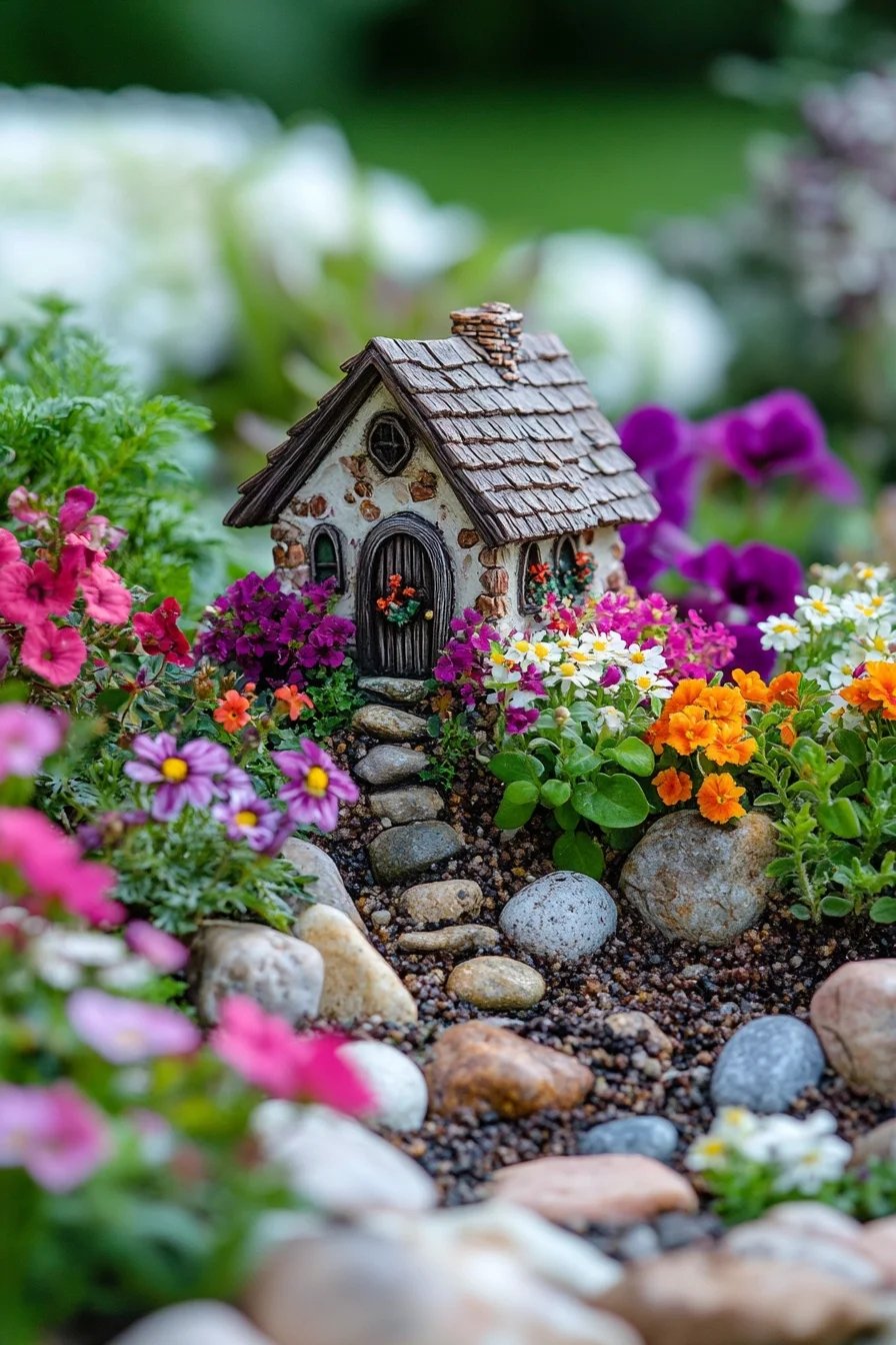 Make a Vibrant Fairy Cottage with a Pebble Pathway