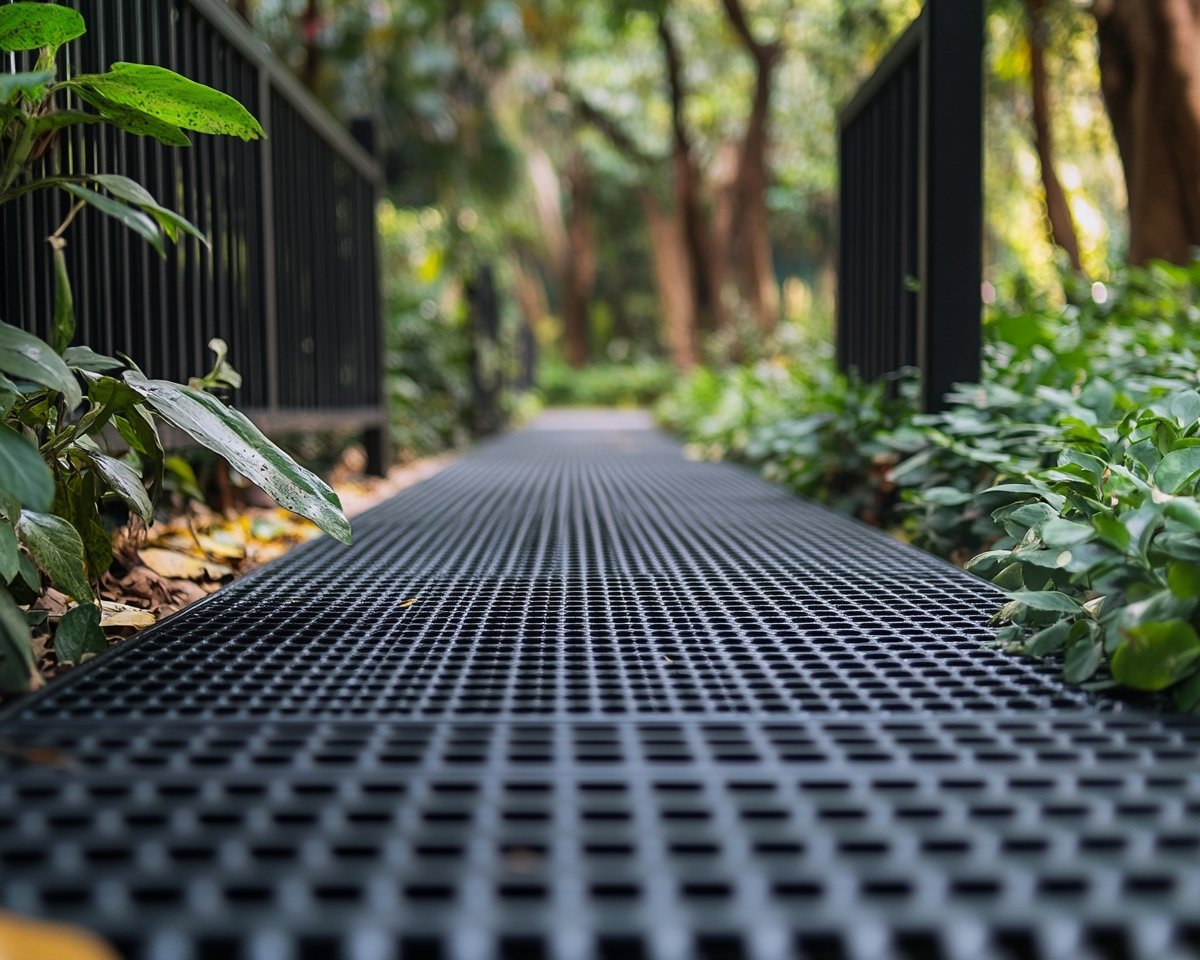 Modern Metal Grid Pathway