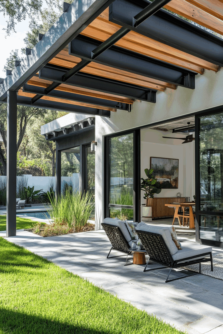 Modern Pergola with Clean Lines