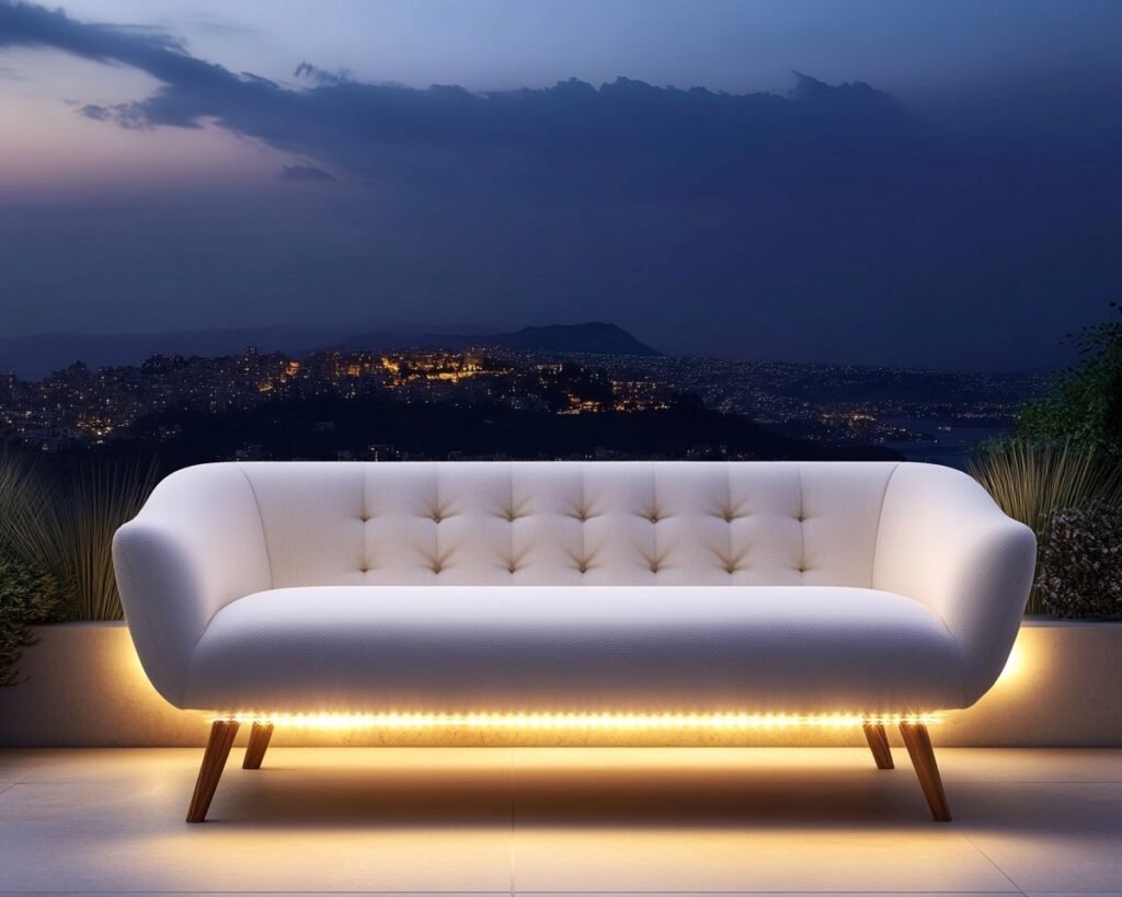 Modern Sofa with Subtle LED Underlighting