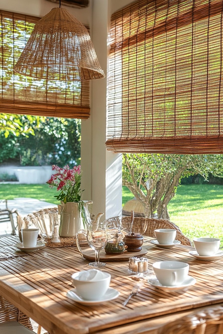 Natural Bamboo Shades for a Serene Patio Retreat