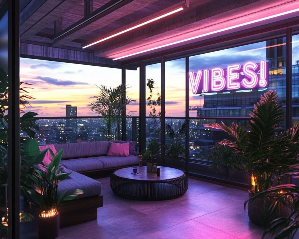 Neon Lights for a Stylish Balcony