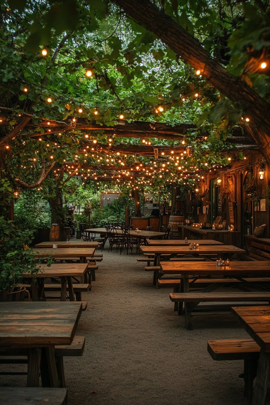 Patio with Magical String Lights