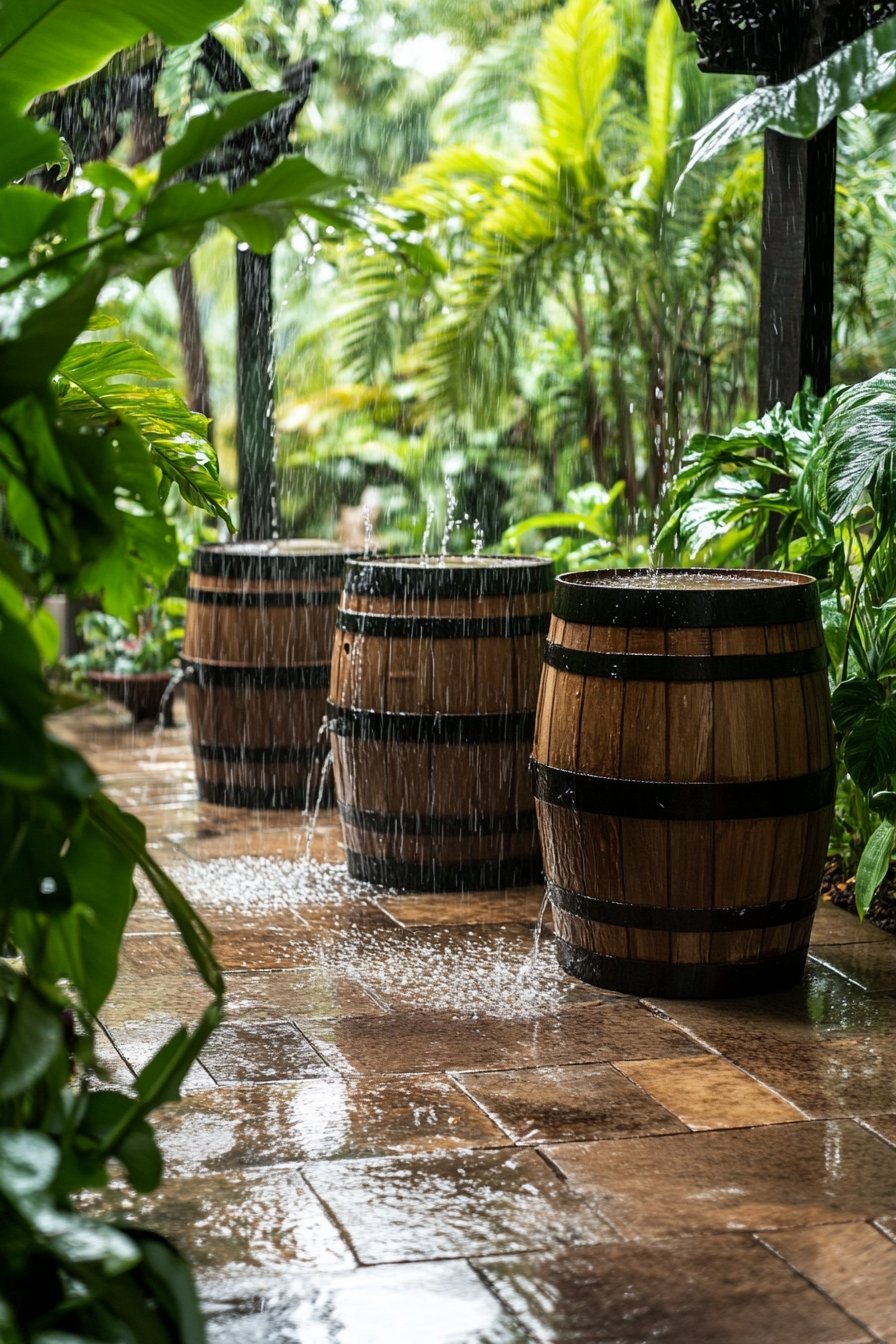 Repurpose Barrels for Stylish Rainwater Harvesting