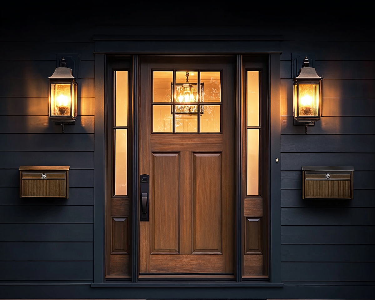 Symmetry with Wall-Mounted Lanterns for a Refined Entryway