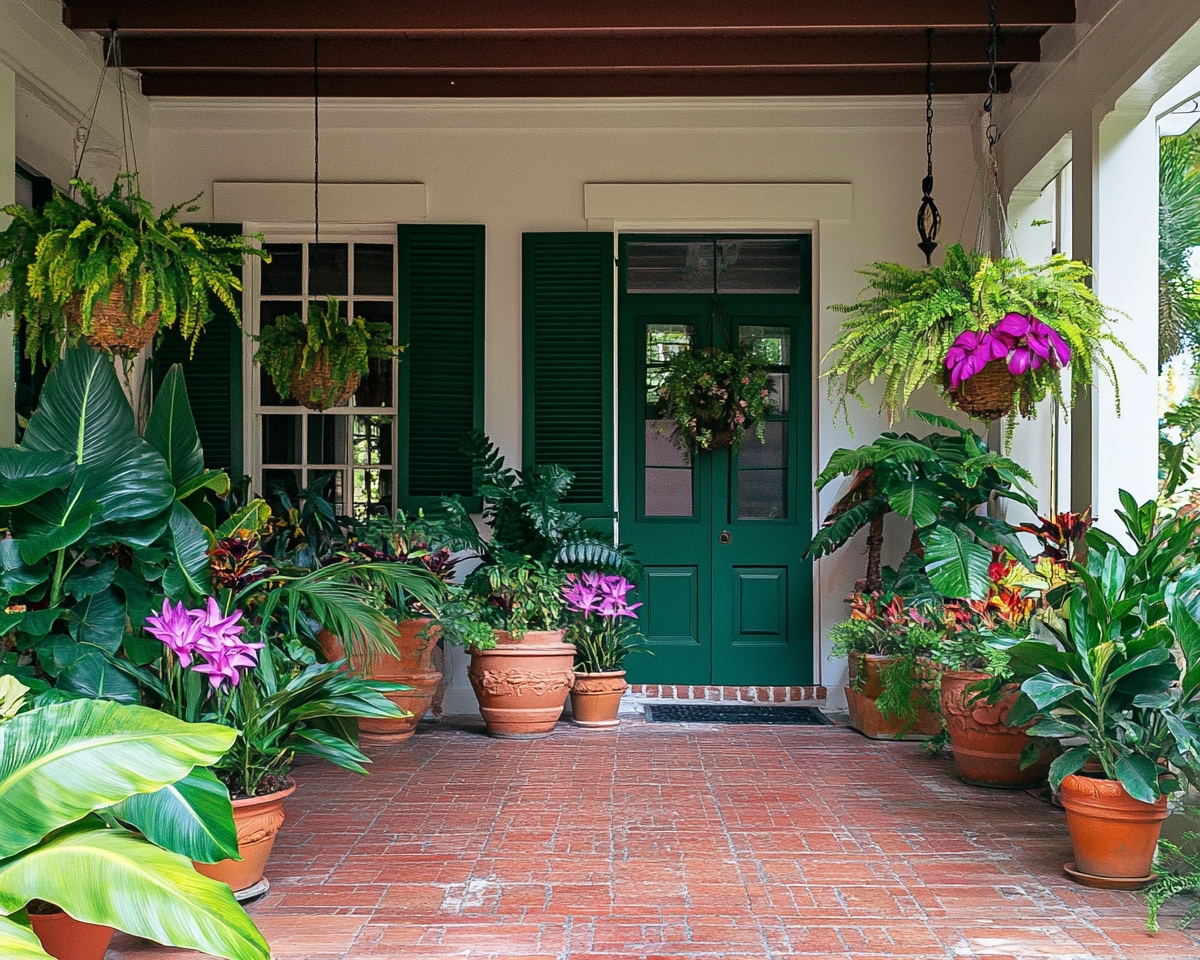 Transform Your Front Porch Using Colorful Blooms and Greenery for a Welcoming Vibe