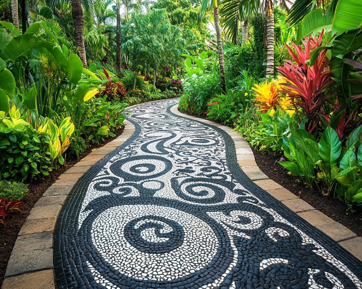 Design an Artistic Mosaic Pathway Using Bold Patterns to Add Character to Your Garden