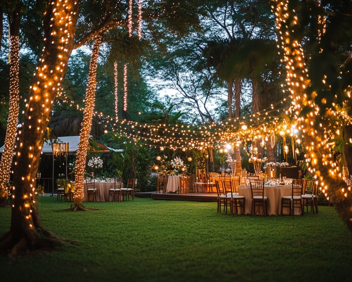 Twinkling Tree Lights for an Enchanting Event Setting