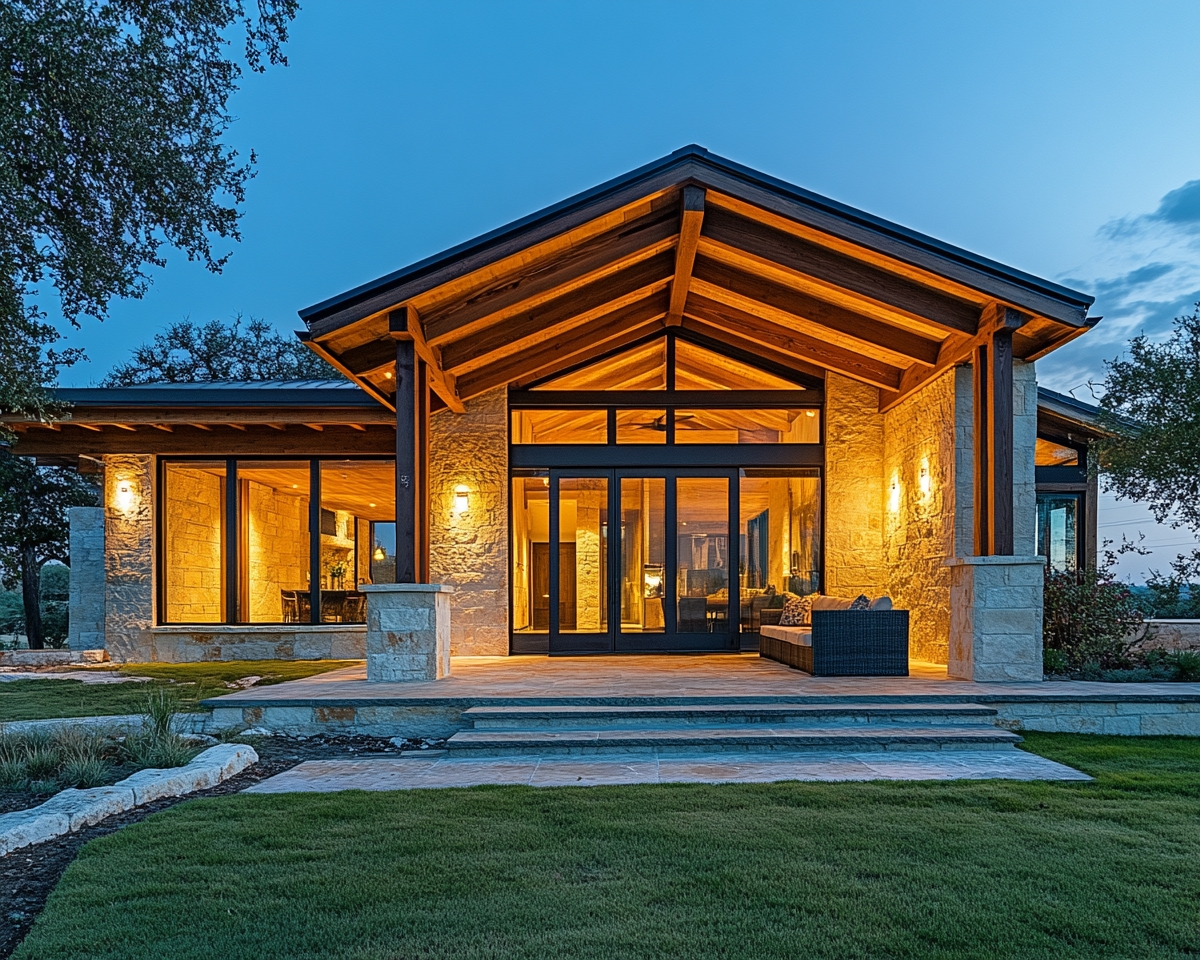 Use Warm Wall Sconces to Highlight Rustic Porch Charm