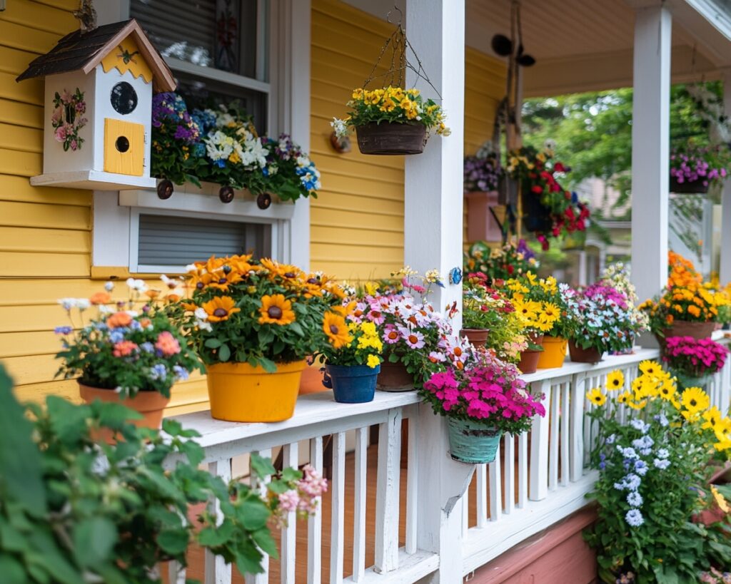 Brighten Your Porch with Vibrant Flower Pots and Hanging Planters