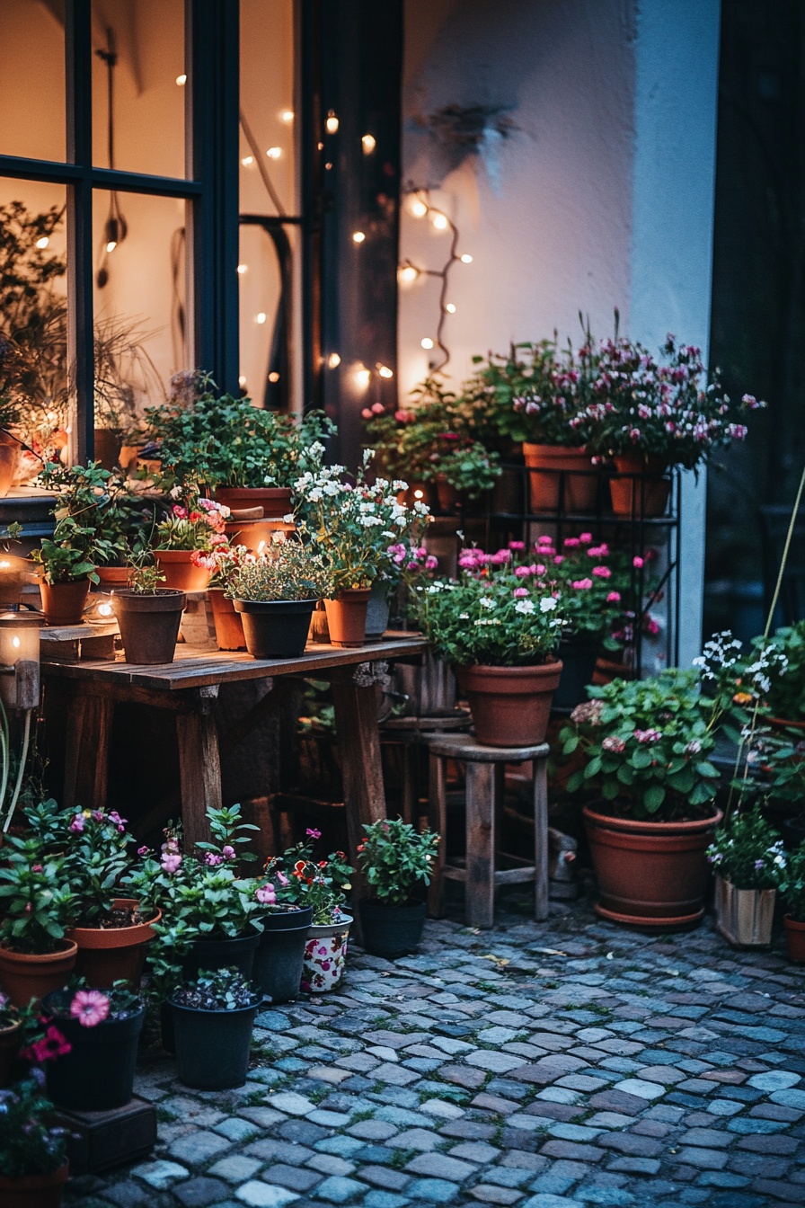 A_balcony_with_potted_flowers_and_plants_illuminate_5a