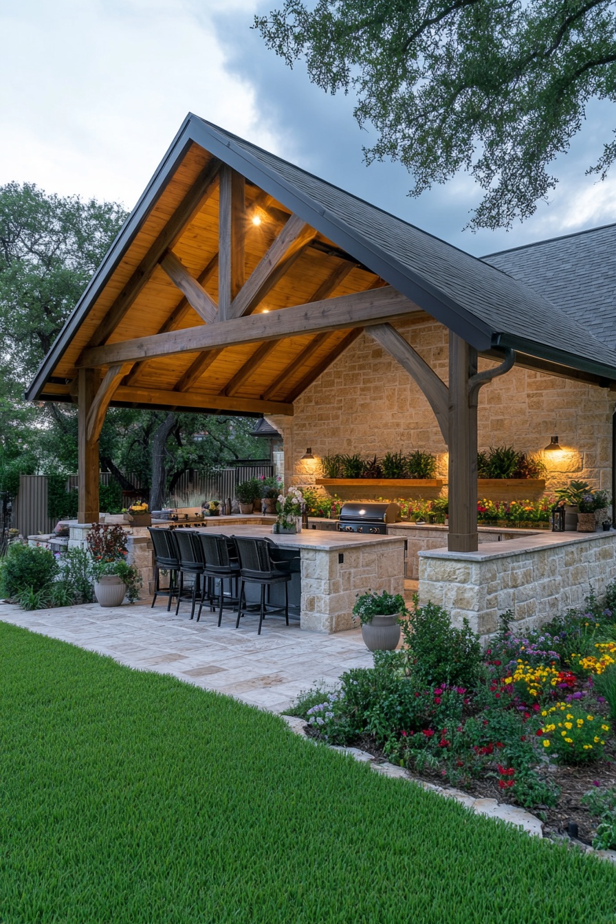 A_photograph_of_an_outdoor_covered_patio_with_stone_b