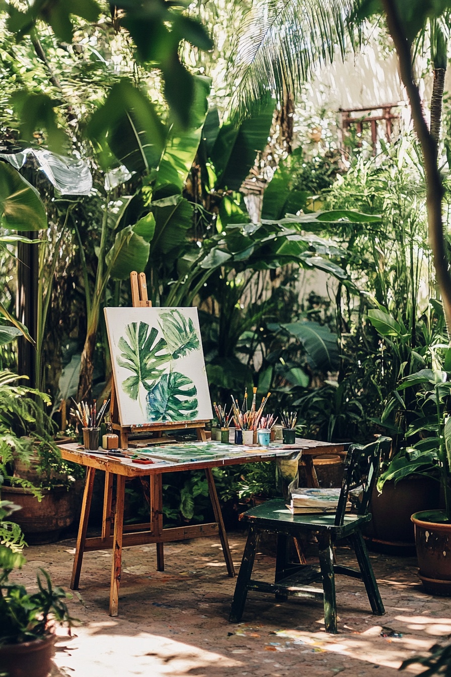 A_rustic_artists_studio_in_the_garden_surrounded_by_