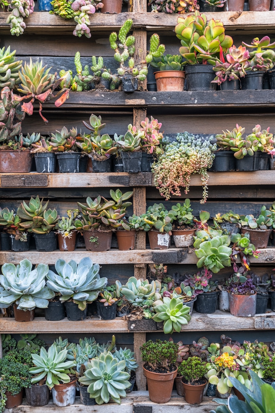 A_wooden_pallet_garden_wall_with_various_succulents_