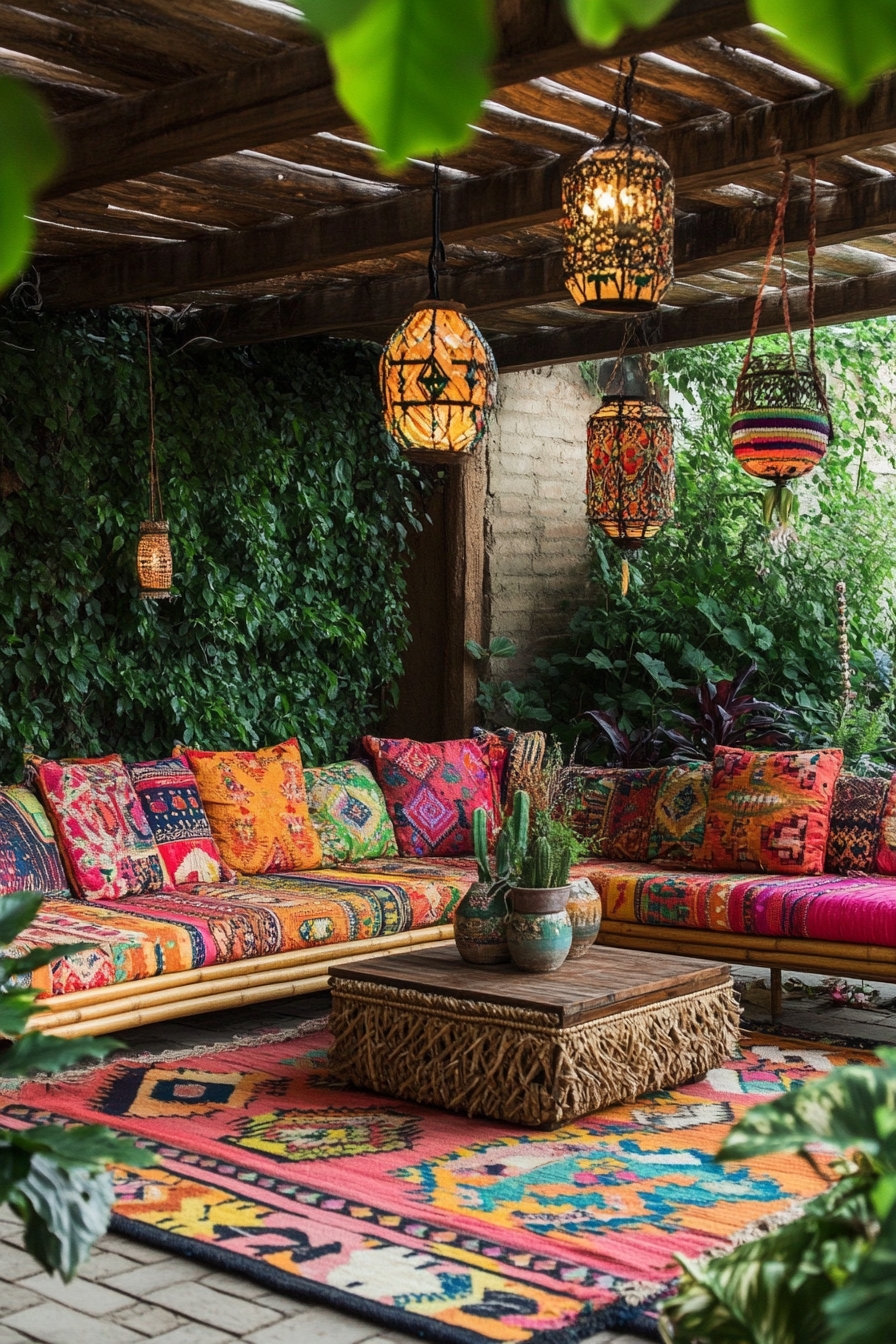 Colorful Boho Outdoor Lounge