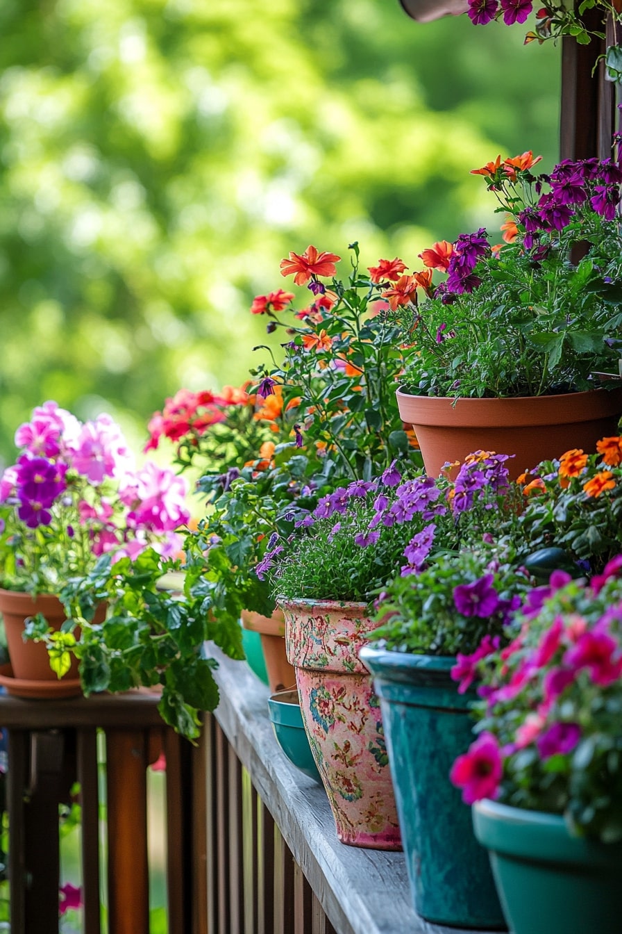 Colorful Herb and Flower Garden