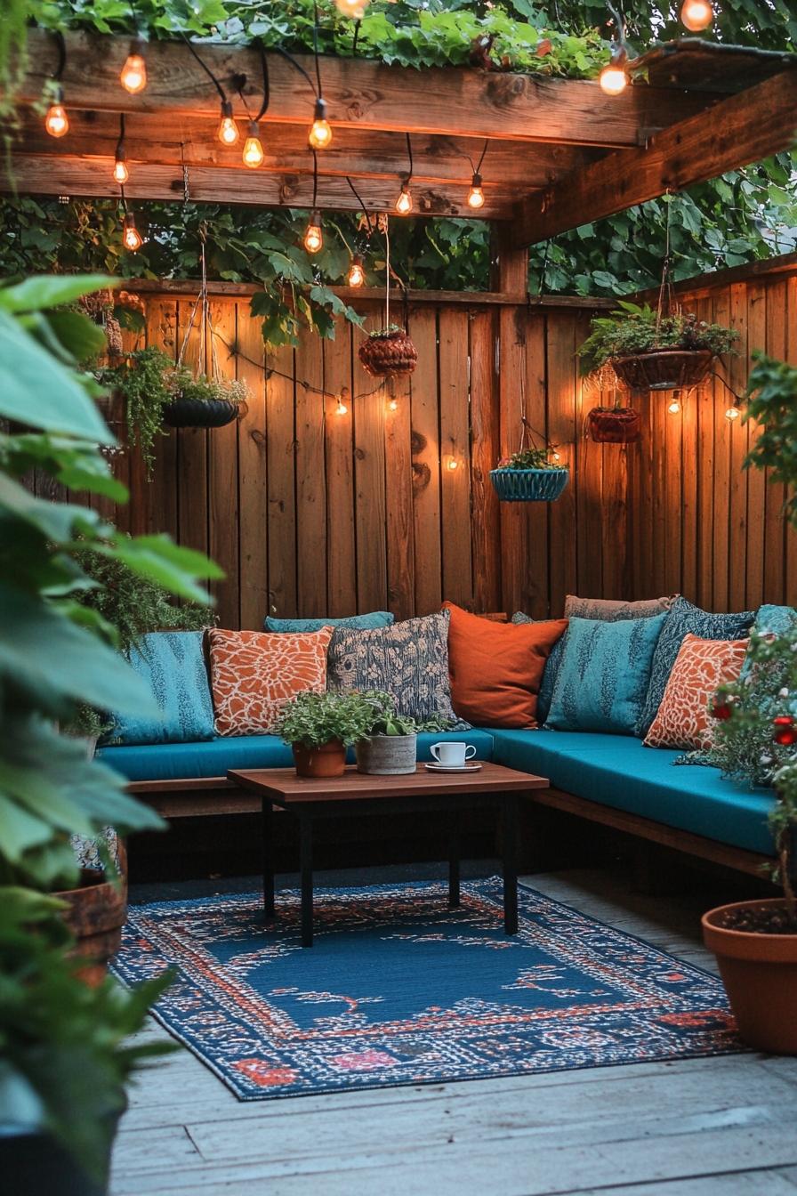 Cozy Patio Escape with Warm Accents