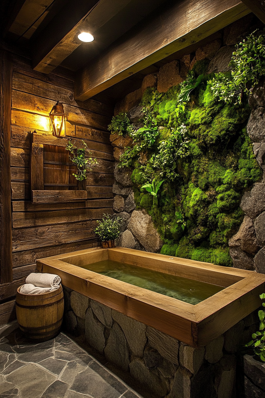 Relaxing Moss Covered Bathhouse