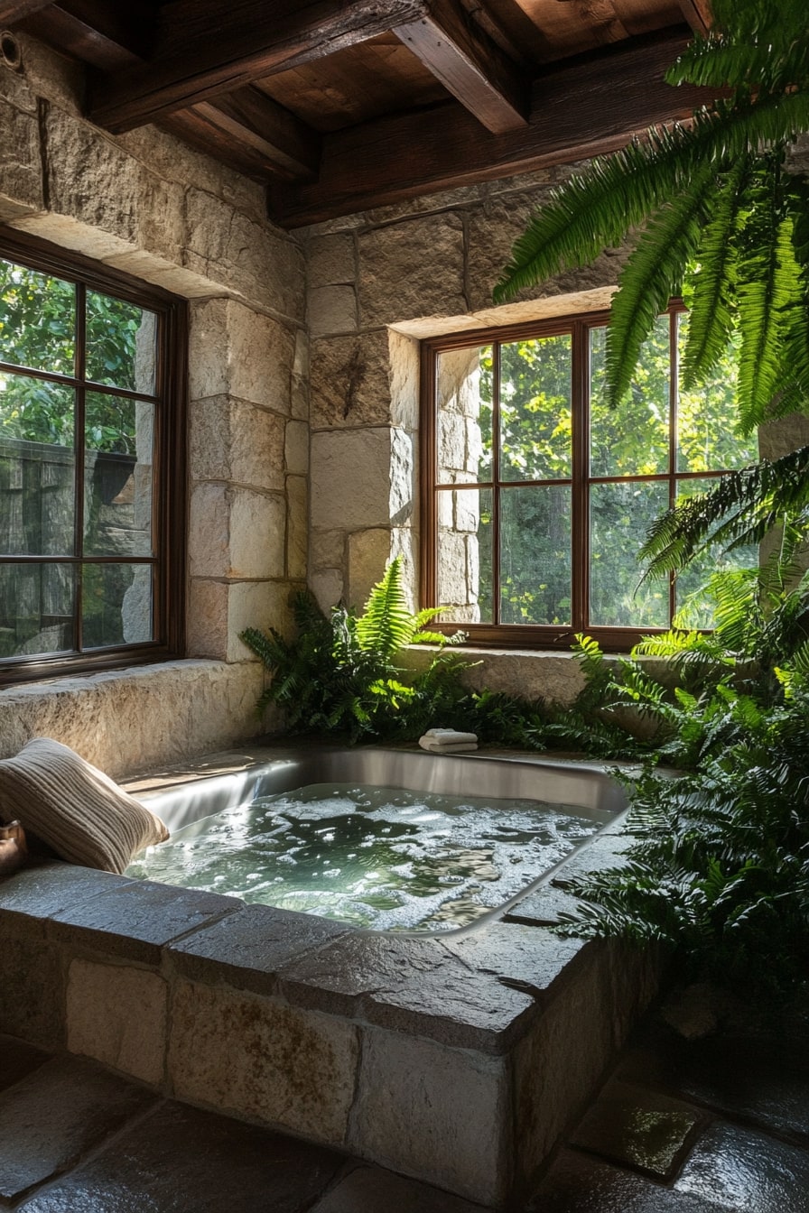 Relaxing Stone Bath Retreat