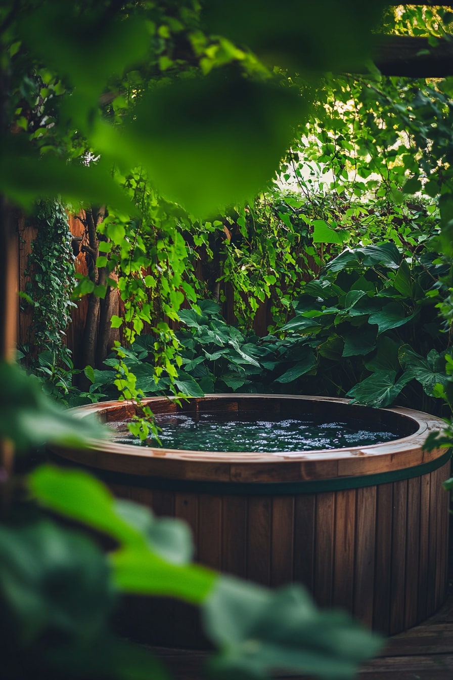 Serene Hot Tub Retreat in Lush Greenery