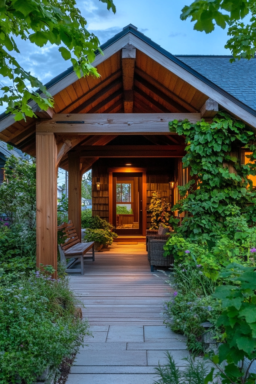 Rustic Wooden Pergola Entrance