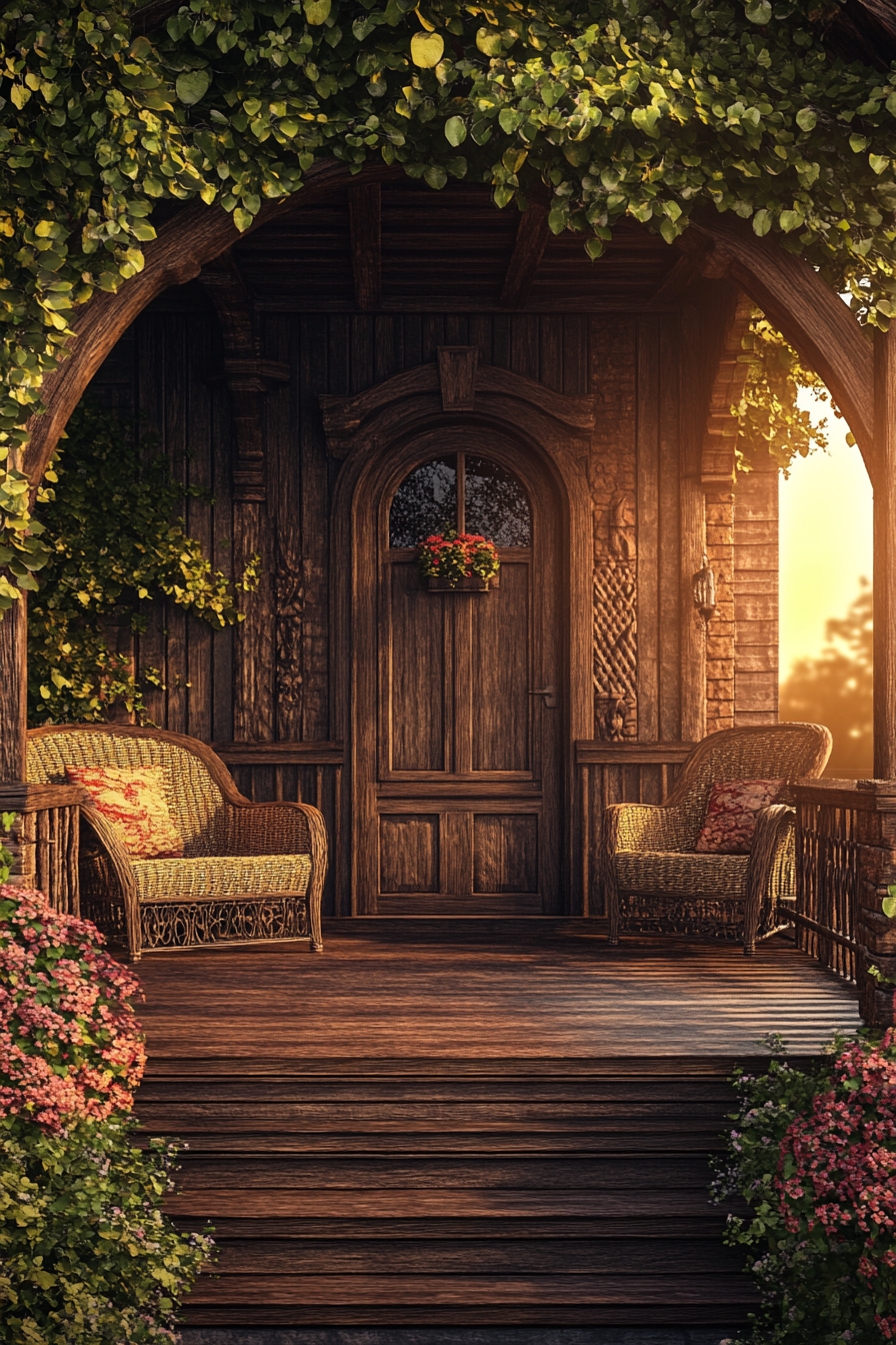 Rustic Woodland Porch Charm